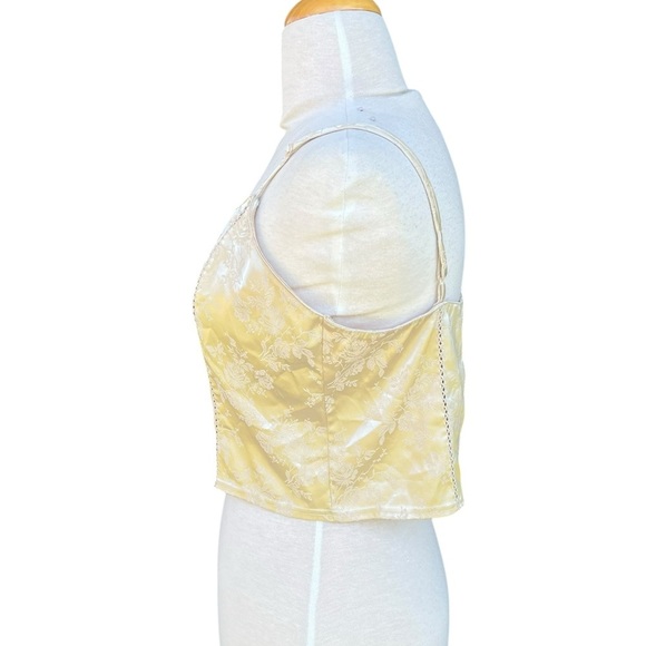 VTG 90s Y2K Victoria's Secret Cropped Bustier Style Camisole Top Champagne Med - Picture 2 of 10